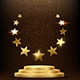 golden-podium-with-stars-glowing-gold-stage-with-glitter-light-smoke-dark-background