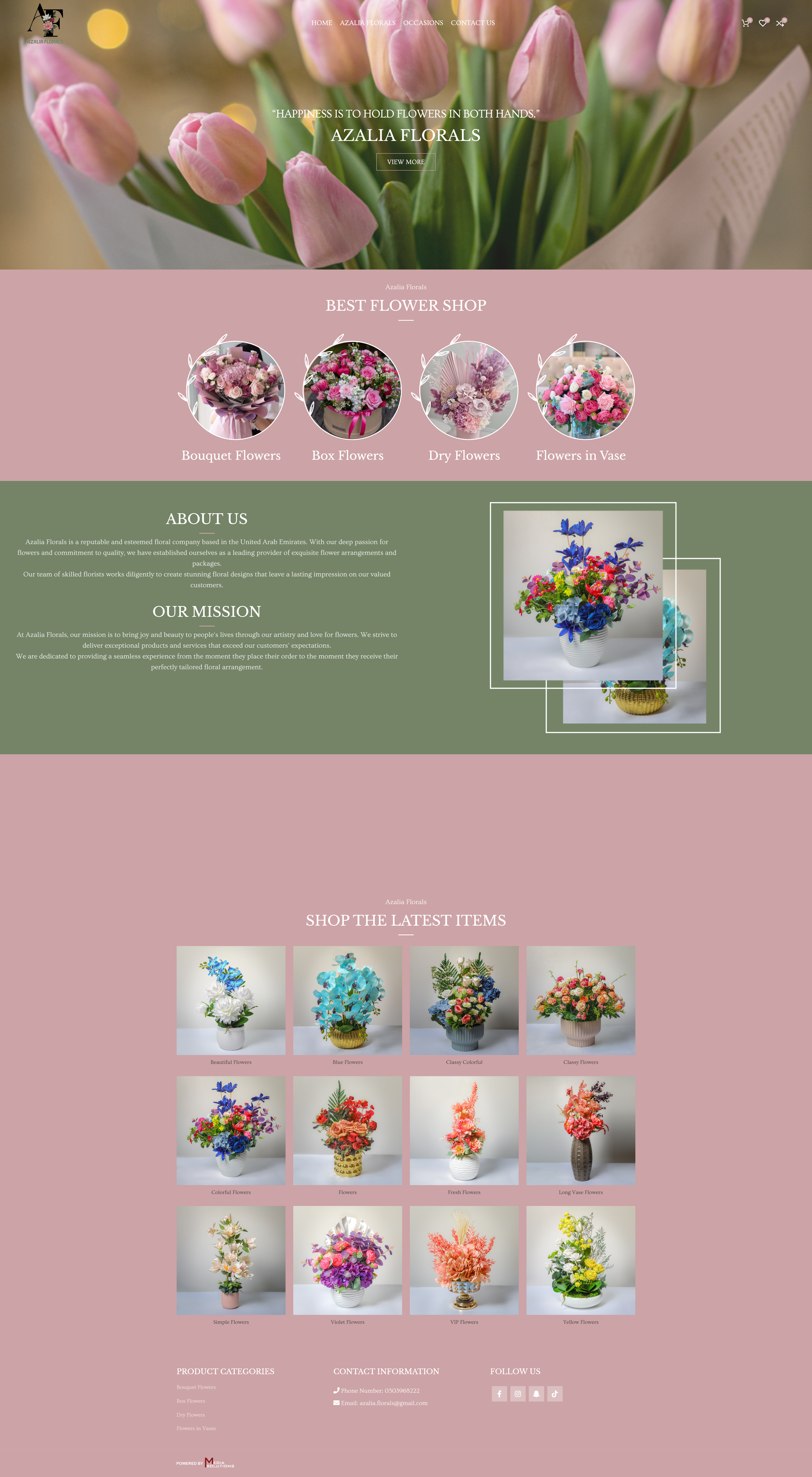 Azalia Florals website